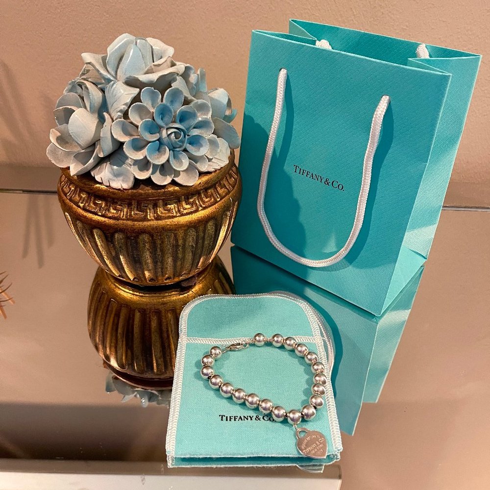 Auc Tiffany & Co. HardWear Ball Sterling Heart Charm Bracelet